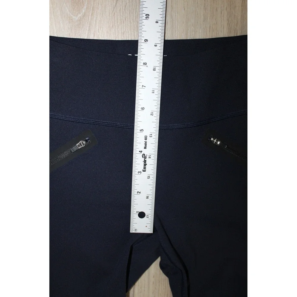 Spanx Navy Blue High Waisted Active Leggings Zipper Pockets XS TP RN112121